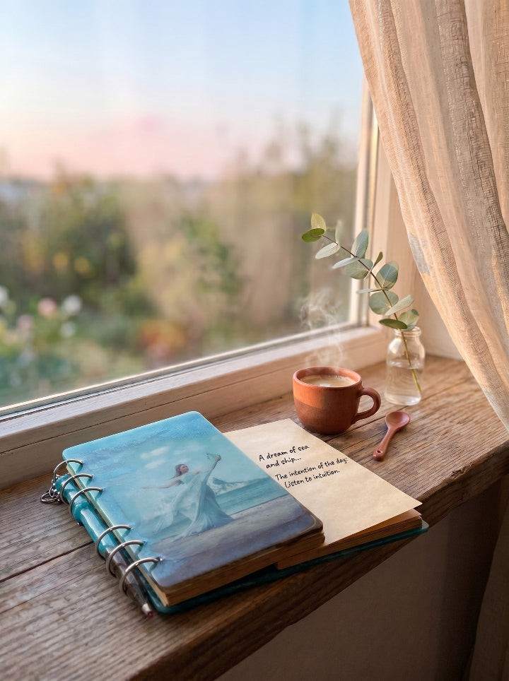 Resin diary with personal photo cover — refillable journal gift, made in Spain by ConelAlma