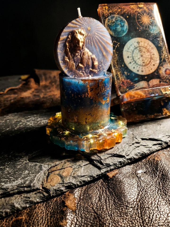 Heart of the Lion – Handcrafted Resin Art Gift Set detail view