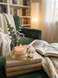 Morada del Alma – handcrafted beeswax candle on heavy decorative resin stand, ConelAlma ESP