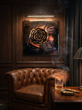 Refugio de Ternura — handmade 3D resin art painting, front view, warm tones