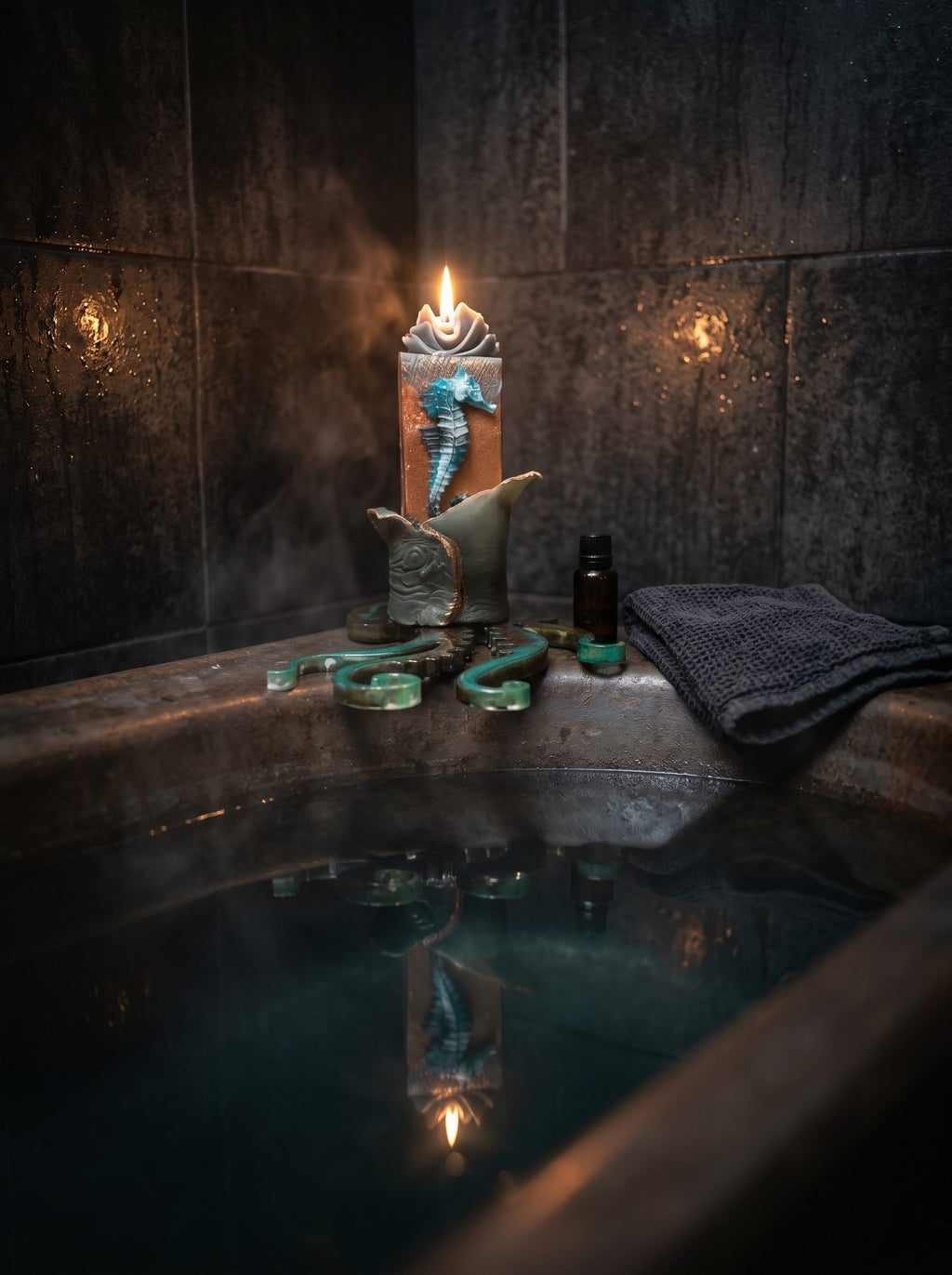"Relic of Atlantis" candle — premium gift box packaging, handmade artisan candle | ConelAlma ESP