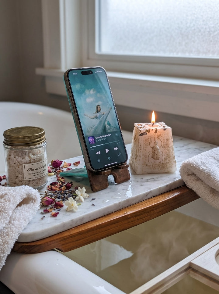 WickToria resin phone stand — bespoke photo desk accessory, handmade in Spain