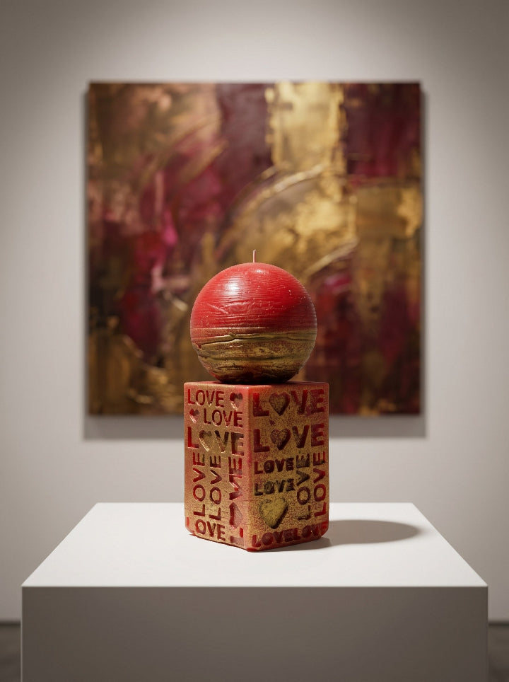 "Word Is Love" candle full set – resin stand, premium gift box